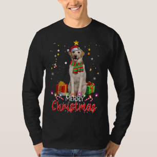 Merry Christmas Labrador Santa Hat Tree Lights Pj  T-Shirt