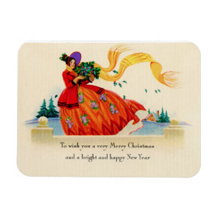 Merry Christmas Lady Flexible Magnet