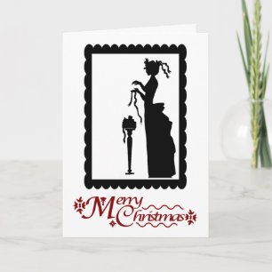 Merry Christmas, Lady with a parcel Holiday Card