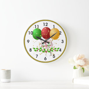 Merry Christmas Large Clock