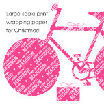 Merry Christmas Large Scale Custom Name Pink Wrapping Paper<br><div class="desc">Elevate your gift-giving this Christmas with a personalised name wrapping paper. This large-scale pattern showcases the recipient's name in stylish typography, with classic block-style lettering and star motifs. The 'Merry Christmas' phrase can also be customised or changed to suit other celebrations. A retro vintage style that's suitable for all ages,...</div>