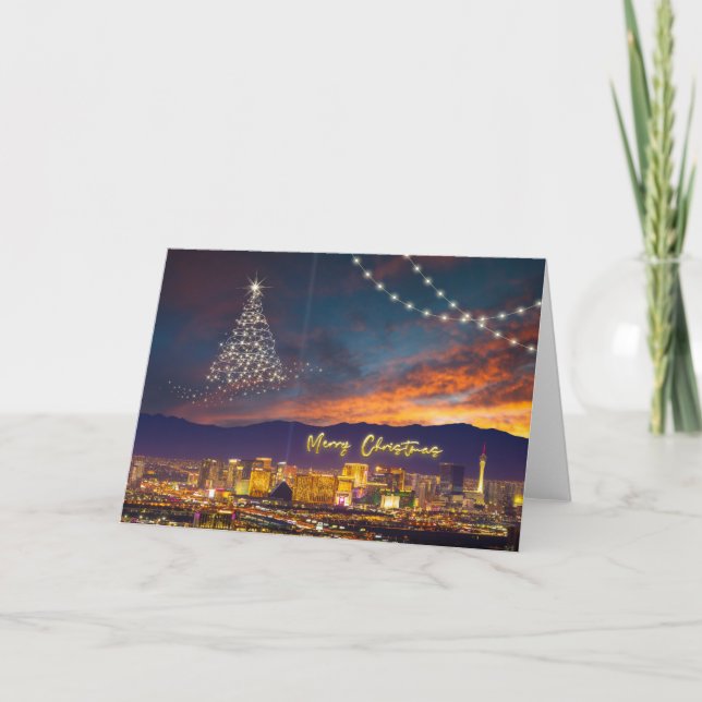 Merry Christmas Las Vegas Greeting Card (Front)