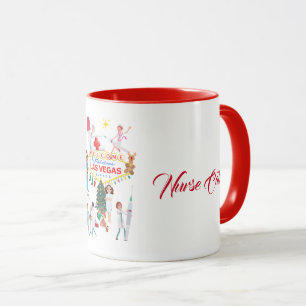 Merry Christmas Las Vegas Nurse Mug