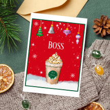 Merry Christmas Latte With Vintage Ornament Boss