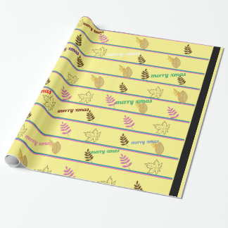 Merry Christmas Leaf  Wrapping Paper