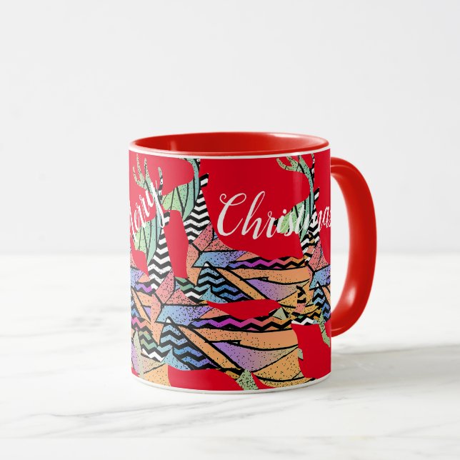 Merry Christmas Leaping Deer  Mug (Front Right)