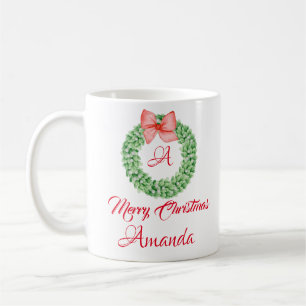 Merry christmas leaves coffee mug