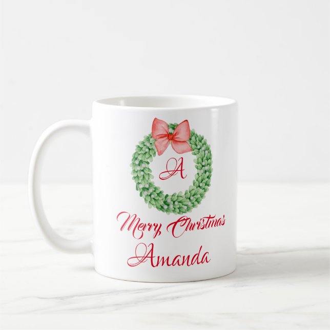 Merry christmas leaves  coffee mug (Left)
