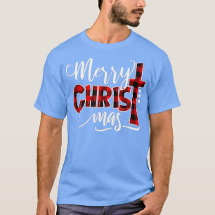 Merry Christmas Leopard Buffalo Red Plaid For Men T-Shirt