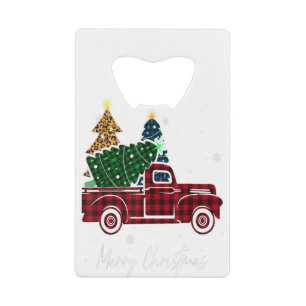 Merry Christmas Leopard Buffalo Truck Tree Red Pla
