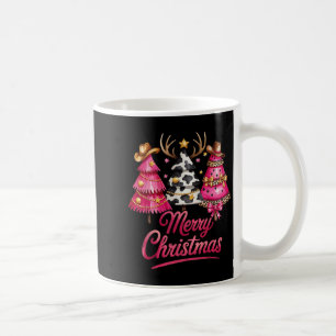 Merry Christmas Leopard Cowhide Nk Xmas Tree Rodeo Coffee Mug