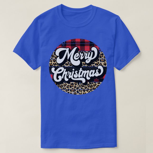 Merry Christmas Leopard Family Group Christmas Par T-Shirt (Design Front)