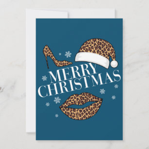 Merry Christmas leopard print women's Invitation
