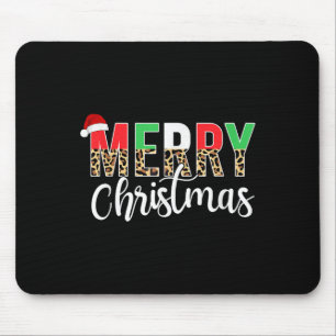 Merry Christmas Leopard Print Xmas Family Matching Mouse Mat