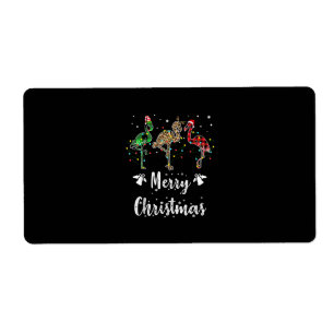 Merry Christmas Leopard Red Green Plaid Flamingo