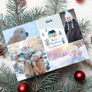 Merry Christmas Let it Snow Holiday Photo Collage