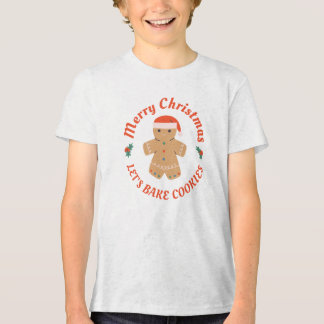 Merry Christmas Let's Bake Cookies Gingerbread Man Tri-Blend Shirt