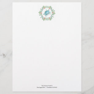 Merry Christmas Letter Stationery Beachy Custom Letterhead