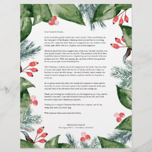 Merry Christmas Letter Template  Custom Letterhead