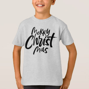 Merry Christmas Lettering Christian Jesus God T-Shirt