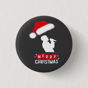 Merry Christmas Library Tree 3 Cm Round Badge