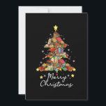 Merry Christmas Library Tree Book Reading Lover Li Invitation<br><div class="desc">This is a great gift for your family,  friends during Hanukkah holiday. They will be happy to receive this gift from you during Hanukkah holiday.</div>