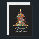 Merry Christmas Library Tree Book Reading Lover Li Invitation<br><div class="desc">This is a great gift for your family,  friends during Hanukkah holiday. They will be happy to receive this gift from you during Hanukkah holiday.</div>