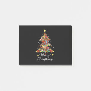 Merry Christmas Library Tree Book Reading Lover Li Post-it Notes