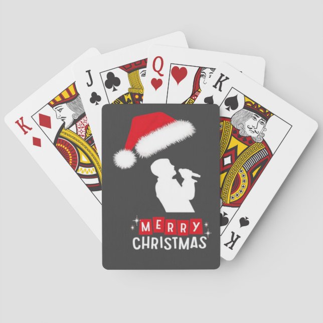 Merry Christmas Library Tree Playing Cards (Back)