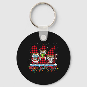 Merry Christmas Light Cute Gnome Family Matching G Key Ring