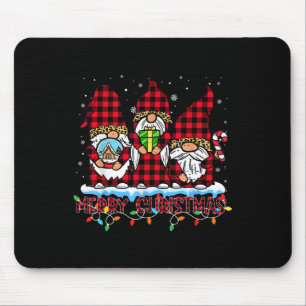 Merry Christmas Light Cute Gnome Family Matching G Mouse Mat