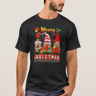 Merry Christmas Light Gnome Santa Hat Xmas Pyjamas T-Shirt