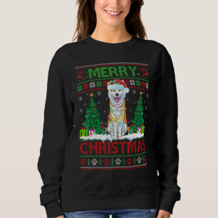 Merry Christmas Lighting Ugly Akita Christmas Sweatshirt