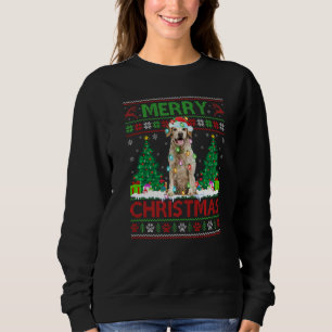 Merry Christmas Lighting Ugly Brittany Spaniel Dog Sweatshirt