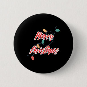 Merry Christmas Lights 6 Cm Round Badge