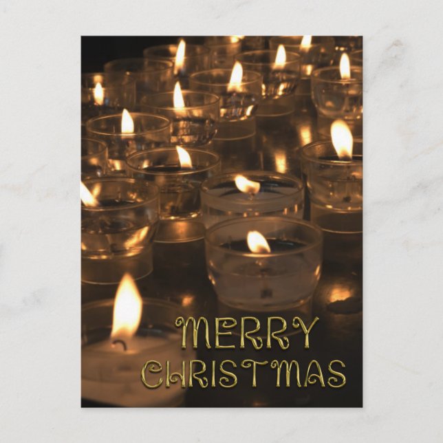 Merry Christmas Lights Candles Candlelight Holiday Postcard (Front)