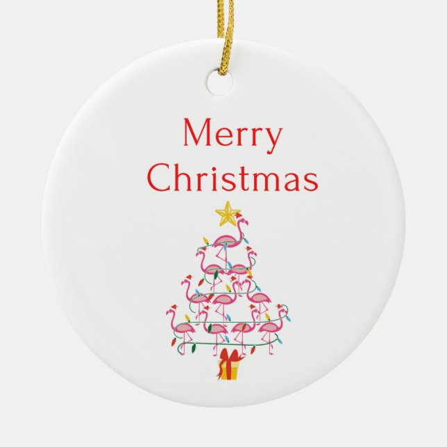 merry christmas lights ceramic tree decoration (Front)