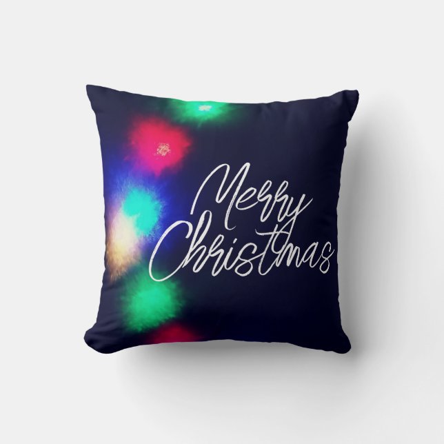 Merry Christmas Lights Cushion (Front)