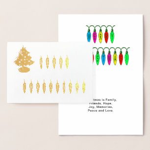 Merry Christmas Lights Font, Tree, Verse, ZAtoZ Foil Card