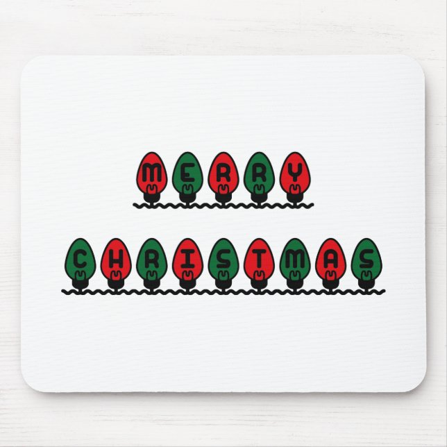 Merry Christmas Lights Mouse Mat (Front)