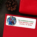 Merry Christmas Lights Photo Cute Return Address<br><div class="desc">This cute Merry Christmas family return address label features a bright,  beautiful strand of Xmas lights framing your kids photograph in a festive circle. Customise your own message in red and green for a colourful holiday card accessory.</div>