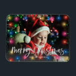 Merry Christmas Lights Photo Magnet<br><div class="desc">Light up your kitchen,  office,  or magnetic surface with your Merry Christmas Lights Photo Magnet.</div>