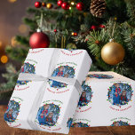 Merry Christmas Lights Photo Red Green Custom Wrapping Paper<br><div class="desc">This cute Merry Christmas family photo custom wrapping paper features a bright,  beautiful strand of Xmas lights framing your kids photograph in a festive circle. Customise your own message in red and green for a colourful holiday gift wrap.</div>