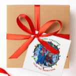 Merry Christmas Lights Photo Red Green From Favour Tags<br><div class="desc">This cute Merry Christmas family photo gift tag features a bright,  beautiful strand of Xmas lights framing your kids photograph in a festive circle. Customise your own message in red and green for a colourful holiday gift wrapping accessory.</div>