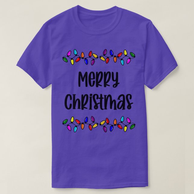 Merry Christmas Lights Premium  T-Shirt (Design Front)