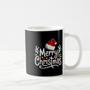 Merry Christmas Lights Red Santa Hat Xmas Family  Coffee Mug