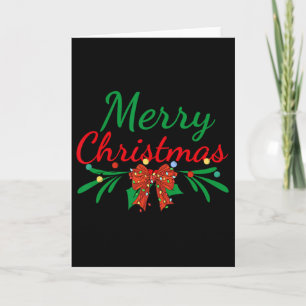 Merry Christmas Lights Red Santa Hat Xmas Family M Card