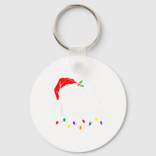 Merry Christmas Lights Red Santa Hat Xmas Family M Key Ring