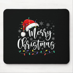 Merry Christmas Lights Red Santa Hat Xmas Family M Mouse Mat