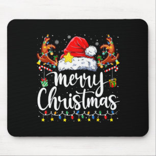 Merry Christmas Lights Red Santa Hat Xmas Family M Mouse Mat